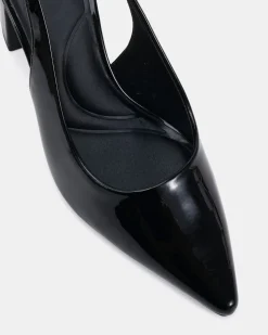 IRIE Black Patent Mid Heels