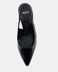IRIE Black Patent Mid Heels