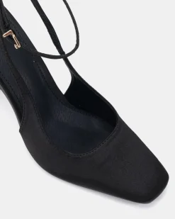 IRISH Black Satin High Heels