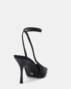 IRISH Black Satin High Heels