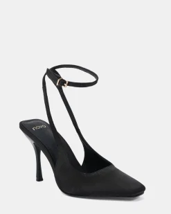 IRISH Black Satin High Heels