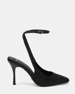 IRISH Black Satin High Heels