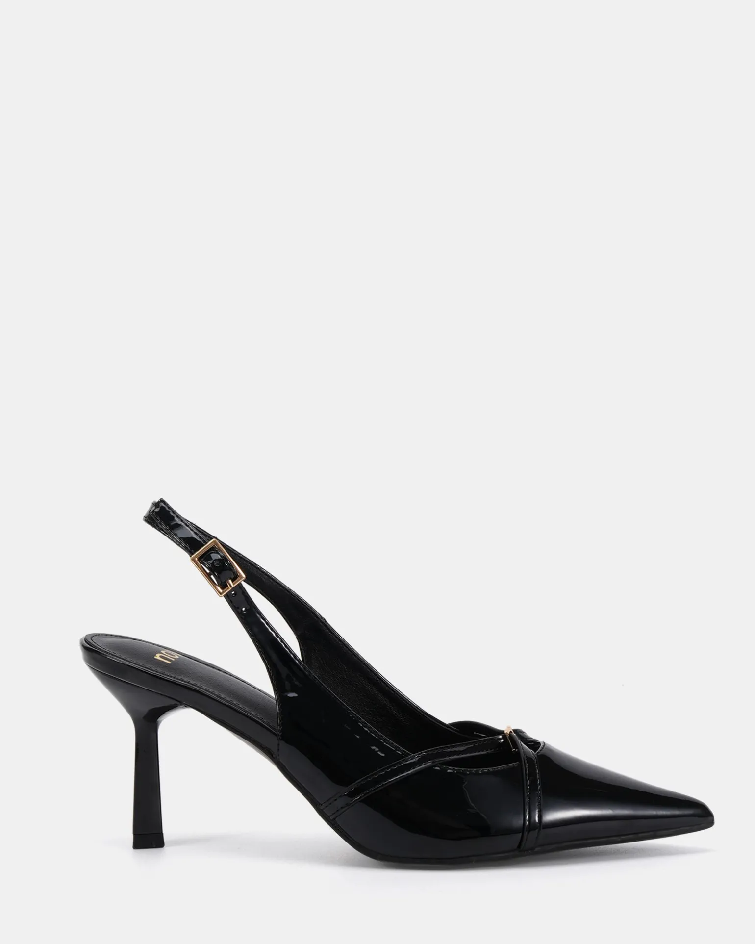 IRONA Black Patent Low Heels