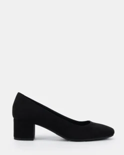 ISABELL Black Suede Low Heels