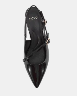ISELA Black Patent Low Heels