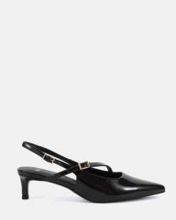 ISELA Black Patent Low Heels