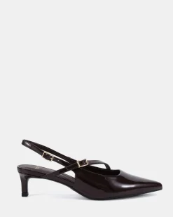 ISELA ESPRESSO PATENT Low Heels
