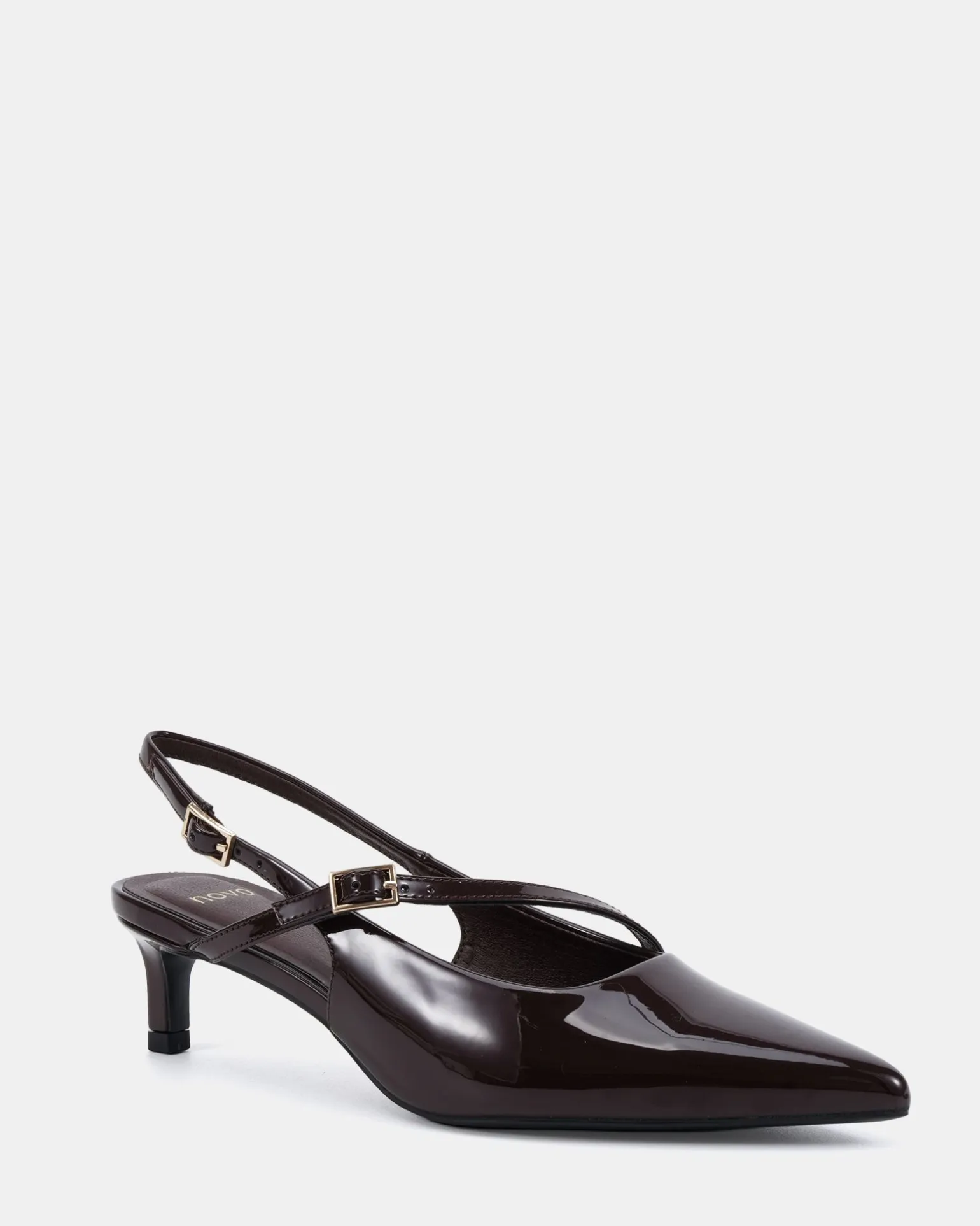 ISELA ESPRESSO PATENT Low Heels