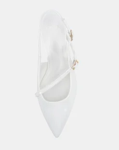 ISELA White Patent Low Heels