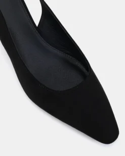 ISREES Black Suede Low Heels