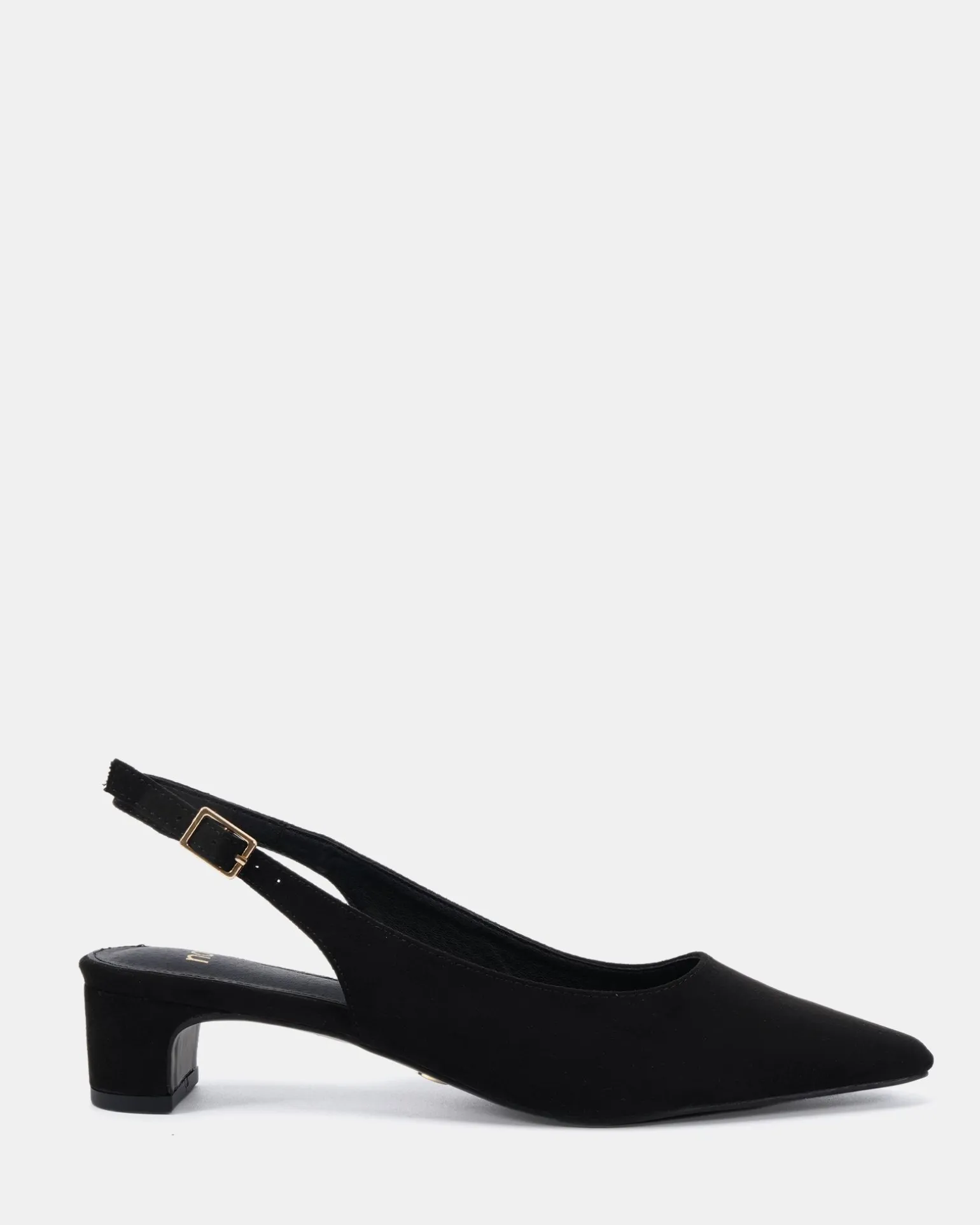 ISREES Black Suede Low Heels