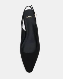 ISREES Black Suede Low Heels