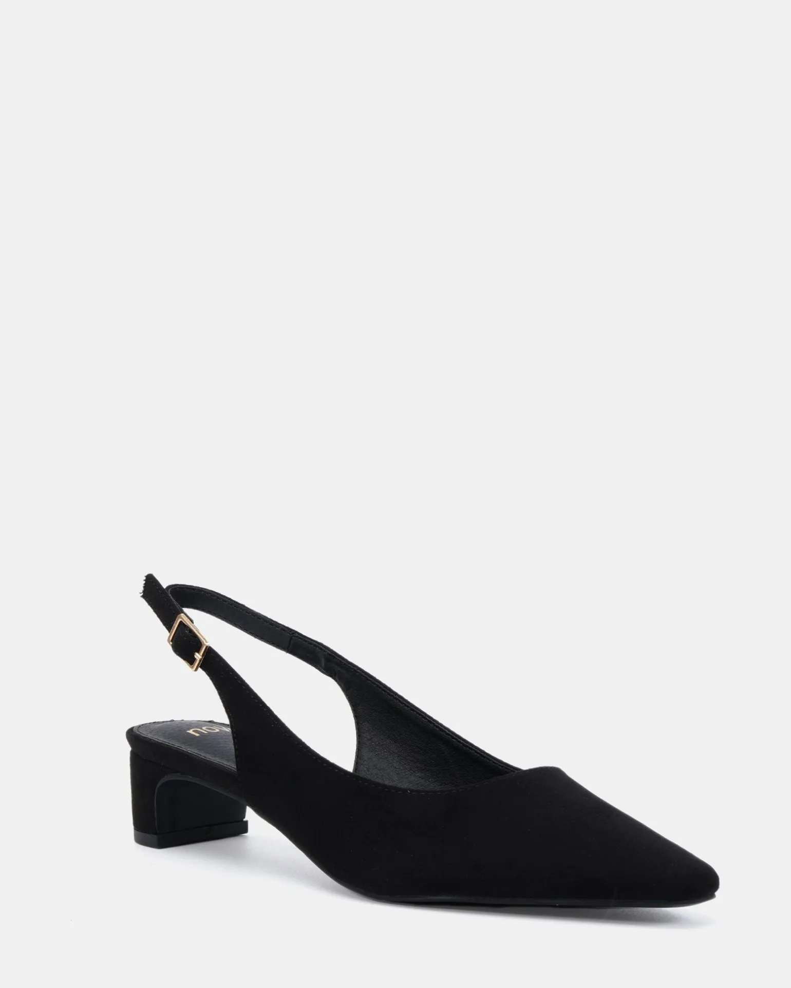 ISREES Black Suede Low Heels