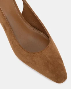 ISREES Caramel Suede Low Heels