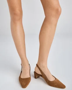 ISREES Caramel Suede Low Heels