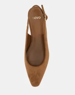 ISREES Caramel Suede Low Heels