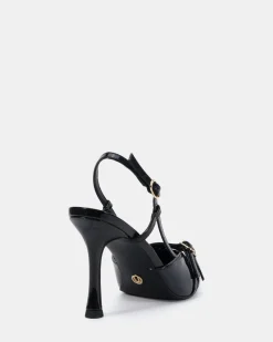 ISSORIA Black Patent Low Heels