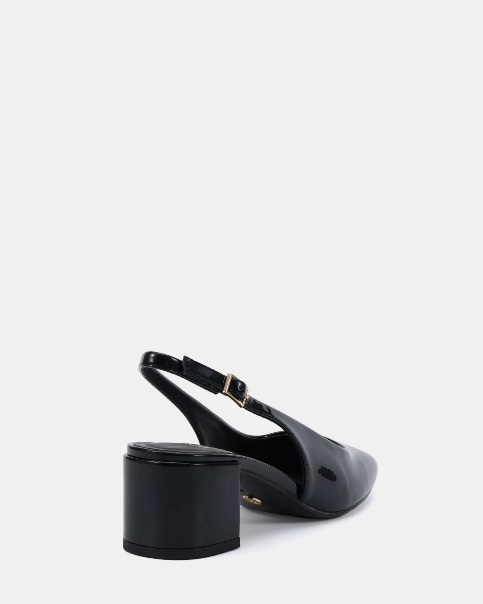 IVOREE Black Patent Block Heels