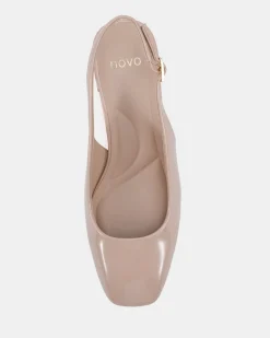 IVOREE NUDE PATENT Block Heels