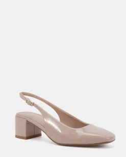 IVOREE NUDE PATENT Block Heels