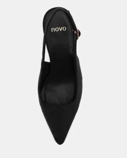 IYLAH Black Suede High Heels