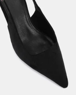 IYLAH Black Suede High Heels