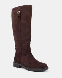 JOLLIE ESPRESSO SUEDE Zip Up Boots