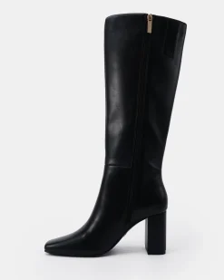 KAISER Black Smooth Heeled Boots