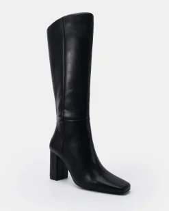 KAISER Black Smooth Heeled Boots