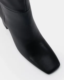 KAISER Black Smooth Heeled Boots