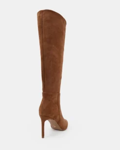 KAMRYN Caramel Suede Heeled Boots