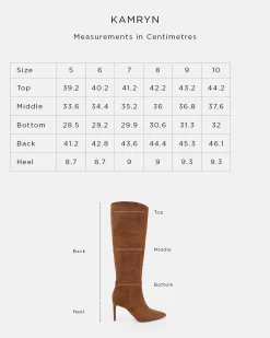 KAMRYN Caramel Suede Heeled Boots