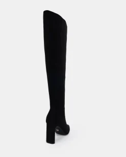 KIYOMI Black Suede Heeled Boots