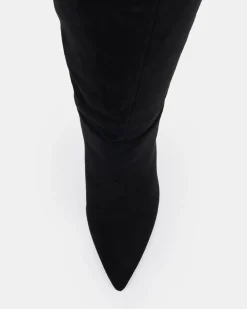KIYOMI Black Suede Heeled Boots