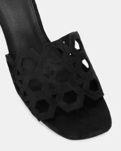 LANTERN Black Suede Mules