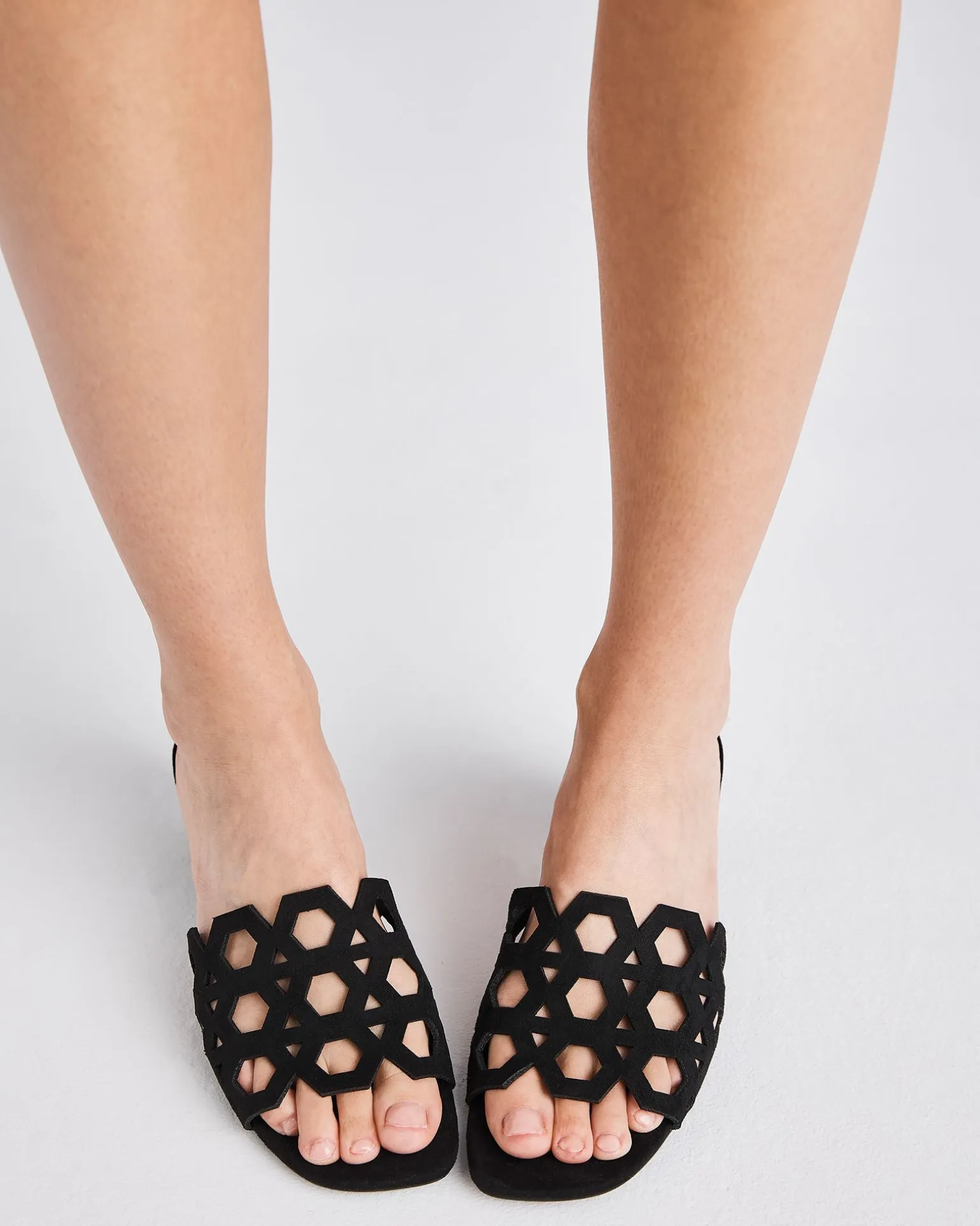 LANTERN Black Suede Mules