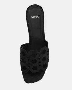 LANTERN Black Suede Mules
