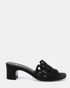 LANTERN Black Suede Mules