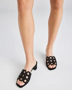 LANTERN Black Suede Mules
