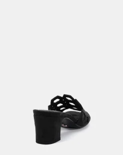 LANTERN Black Suede Mules