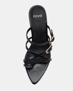 LOENA BLACK CRINKLE PATENT High Heels