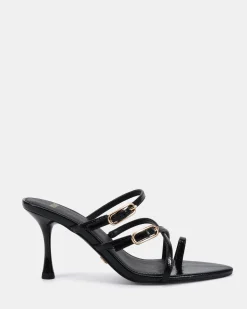 LOENA BLACK CRINKLE PATENT High Heels