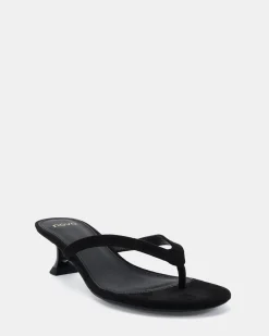 LOVESICK Black Suede Low Heels