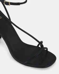 MACERATA BLACK Open Toe Heels