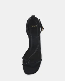 MACERATA BLACK Open Toe Heels