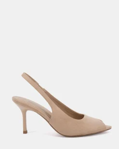 MARCELLA Neutral Suede Mules