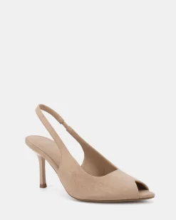MARCELLA Neutral Suede Mules