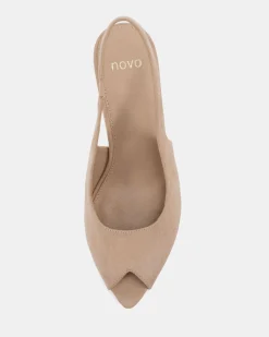 MARCELLA Neutral Suede Mules