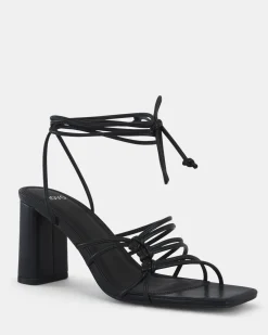 MILANO BLACK Open Toe Heels