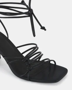 MILANO BLACK Open Toe Heels